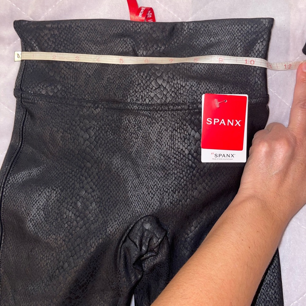 SPANX Faux Leather Matte Snake Leggings for Women Tummy Control XS - Picture 9 of 11
